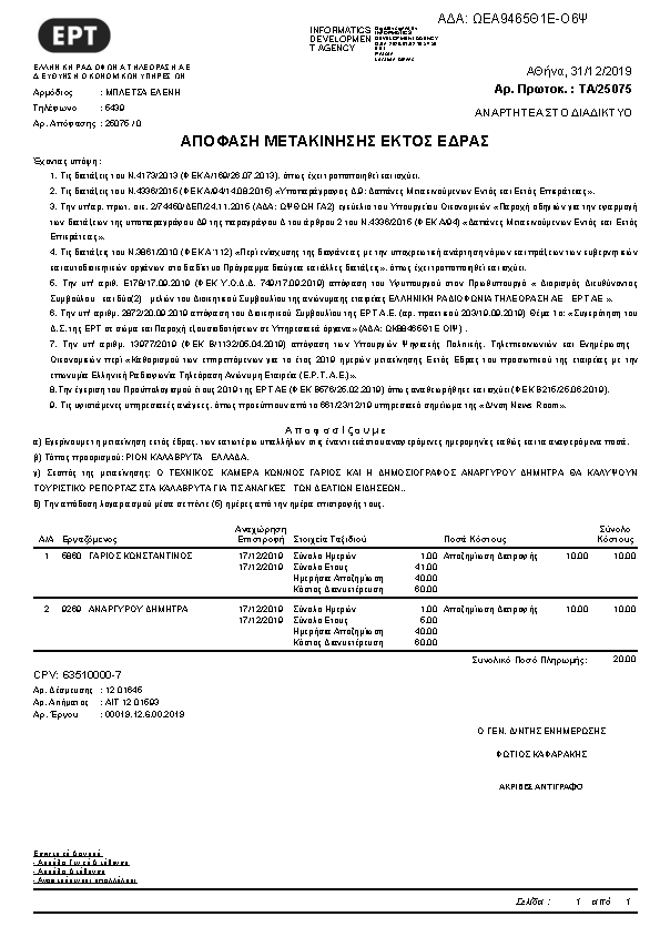 Πρώτη σελίδα του εγγράφου