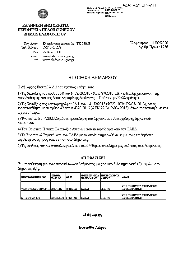 Πρώτη σελίδα του εγγράφου