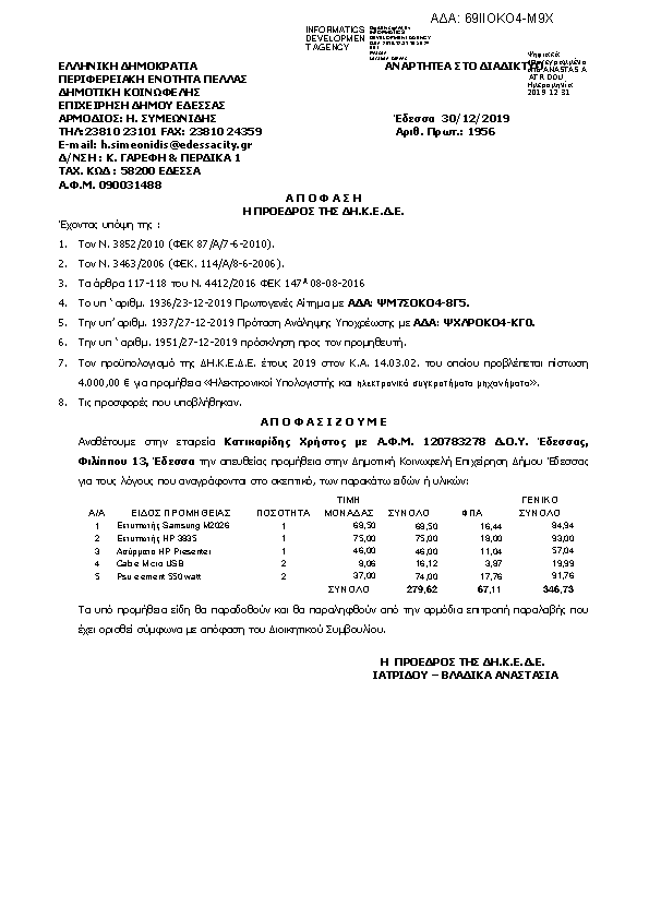 Πρώτη σελίδα του εγγράφου