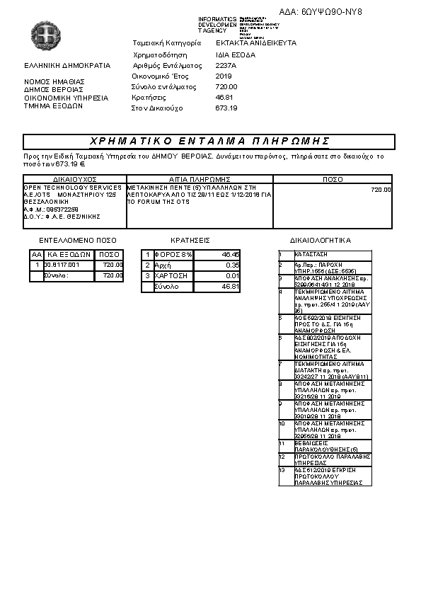 Πρώτη σελίδα του εγγράφου