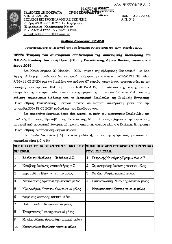 Πρώτη σελίδα του εγγράφου