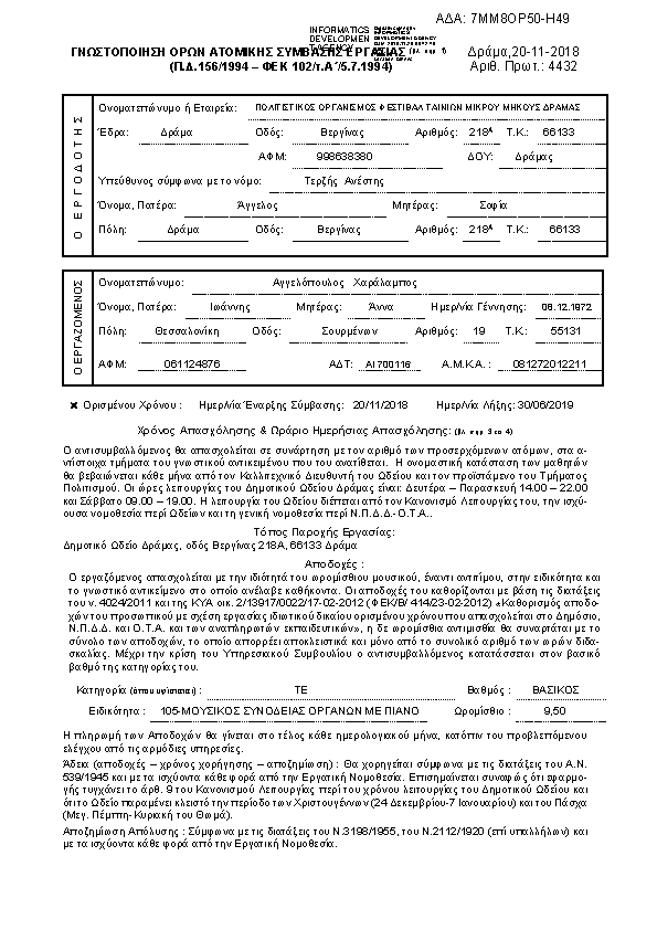 Πρώτη σελίδα του εγγράφου