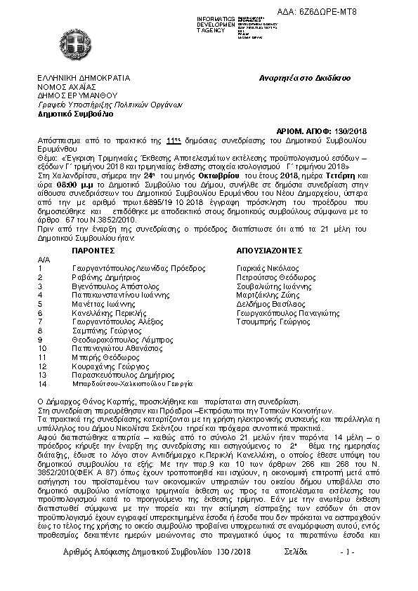 Πρώτη σελίδα του εγγράφου