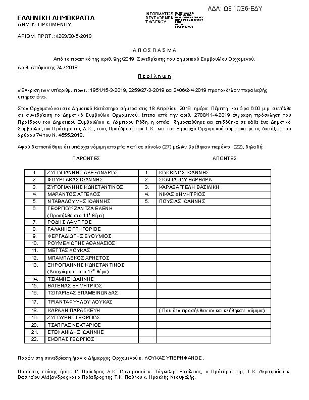 Πρώτη σελίδα του εγγράφου