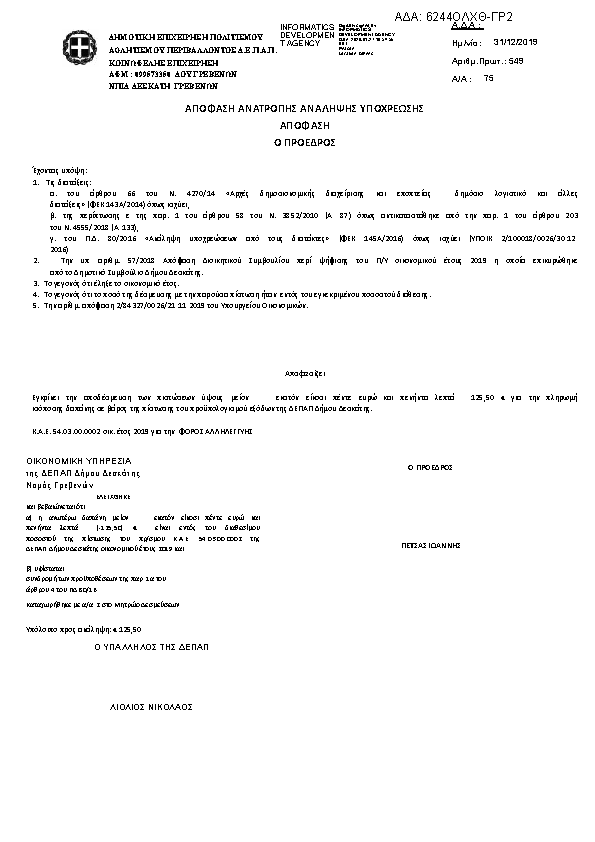 Πρώτη σελίδα του εγγράφου