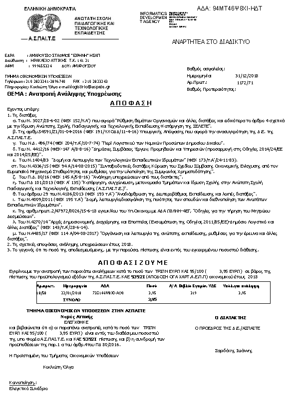 Πρώτη σελίδα του εγγράφου