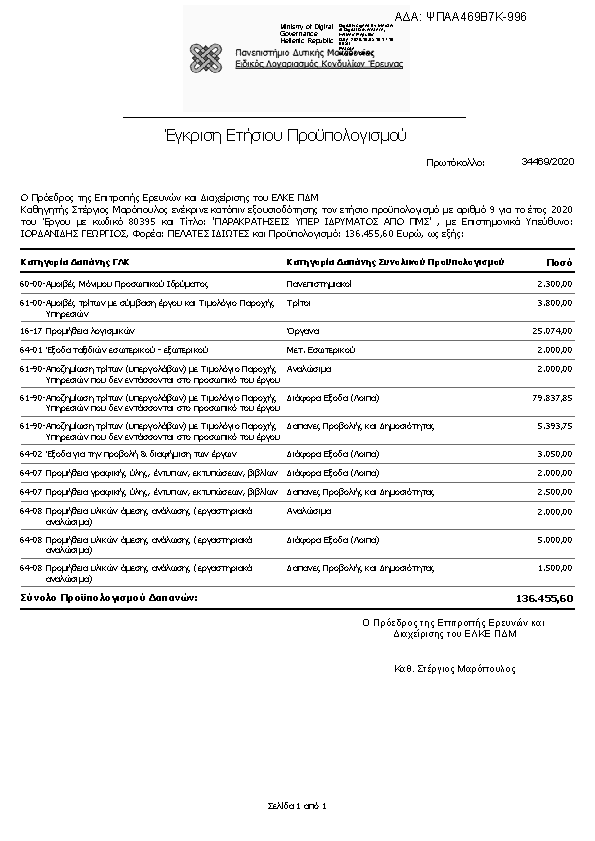 Πρώτη σελίδα του εγγράφου