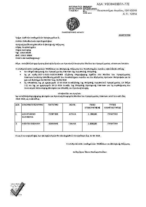 Πρώτη σελίδα του εγγράφου